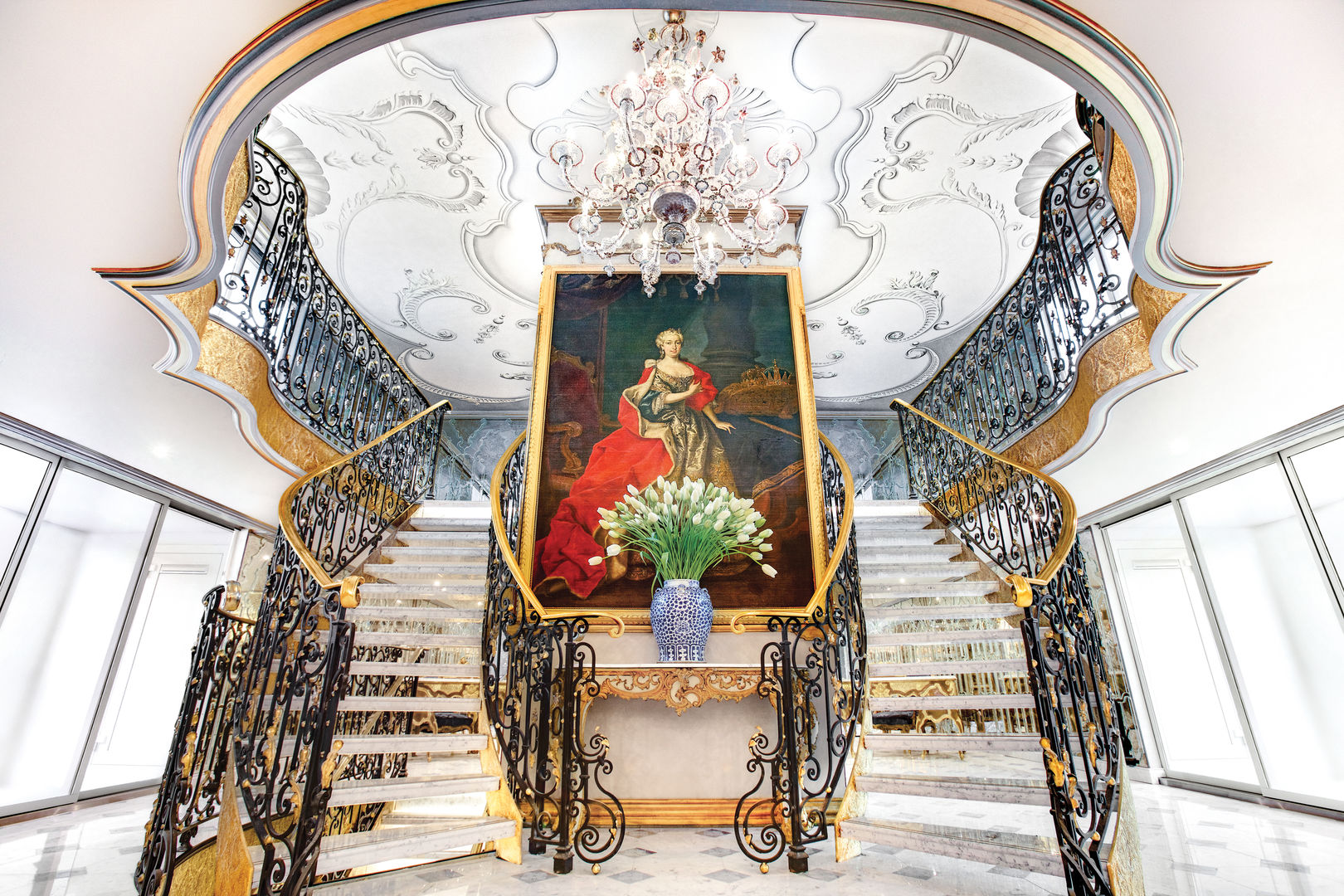 Lobby staircase with Maria Theresa painting